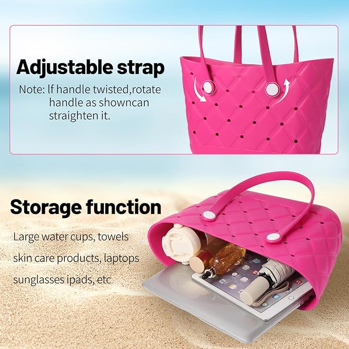 I LOVE MY MOM Waterproof Beach Bag for Women