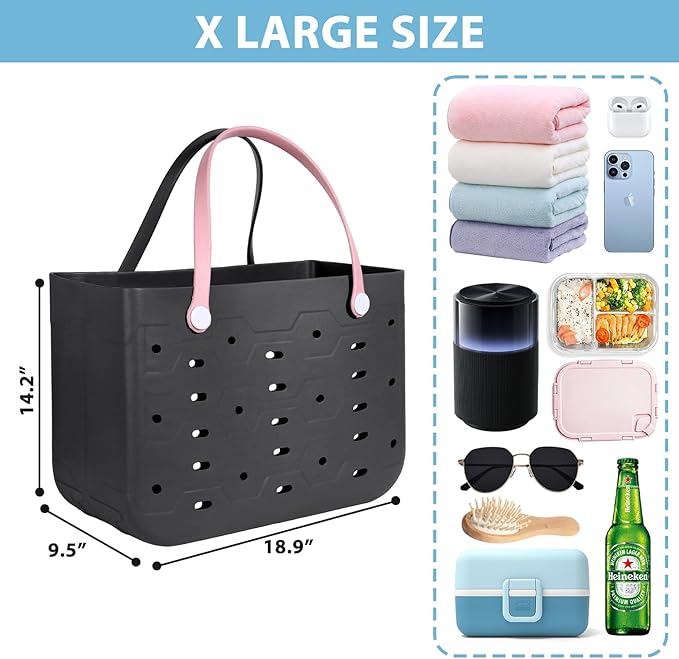 I LOVE MY MOM Rubber Beach Bag for Men & Women