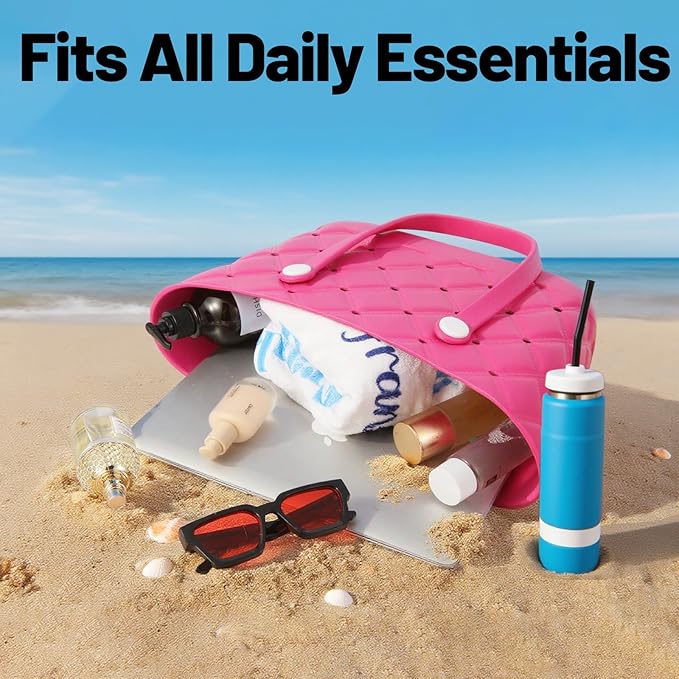 I LOVE MY MOM Waterproof Beach Bag for Women